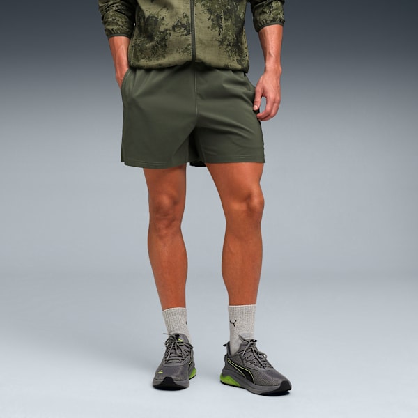 Train All Day Men's 5" Woven Training Shorts, Dark Olive, extralarge-IND